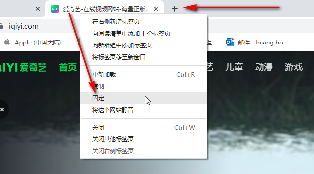 谷歌浏览器标签页如何设置固定