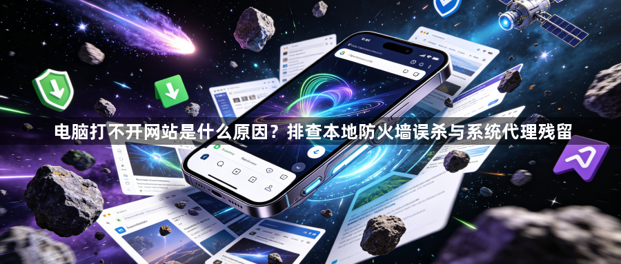电脑打不开网站是什么原因？排查本地防火墙误杀与系统代理残留1