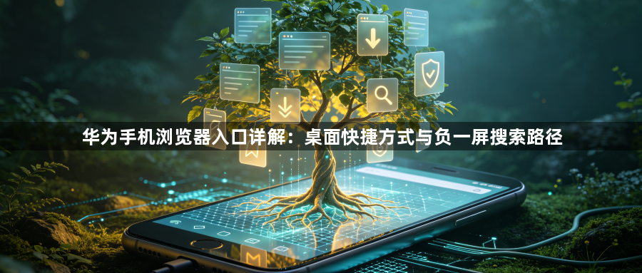 华为手机浏览器入口详解：桌面快捷方式与负一屏搜索路径1