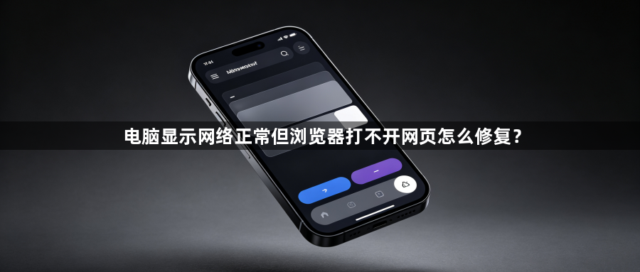 电脑显示网络正常但浏览器打不开网页怎么修复？1